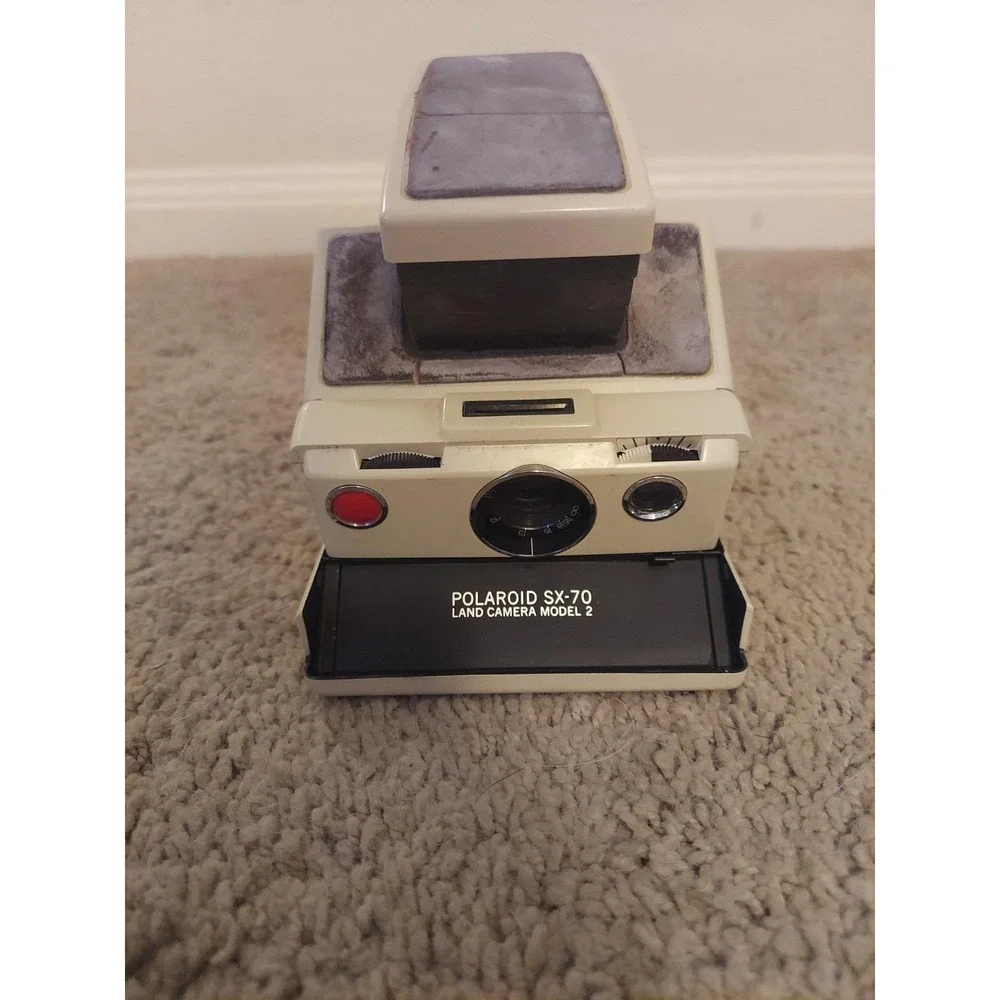 Polaroid SX-70 Land Camera Model 2 + Flash Bar | Vintage Folding Instant Camera